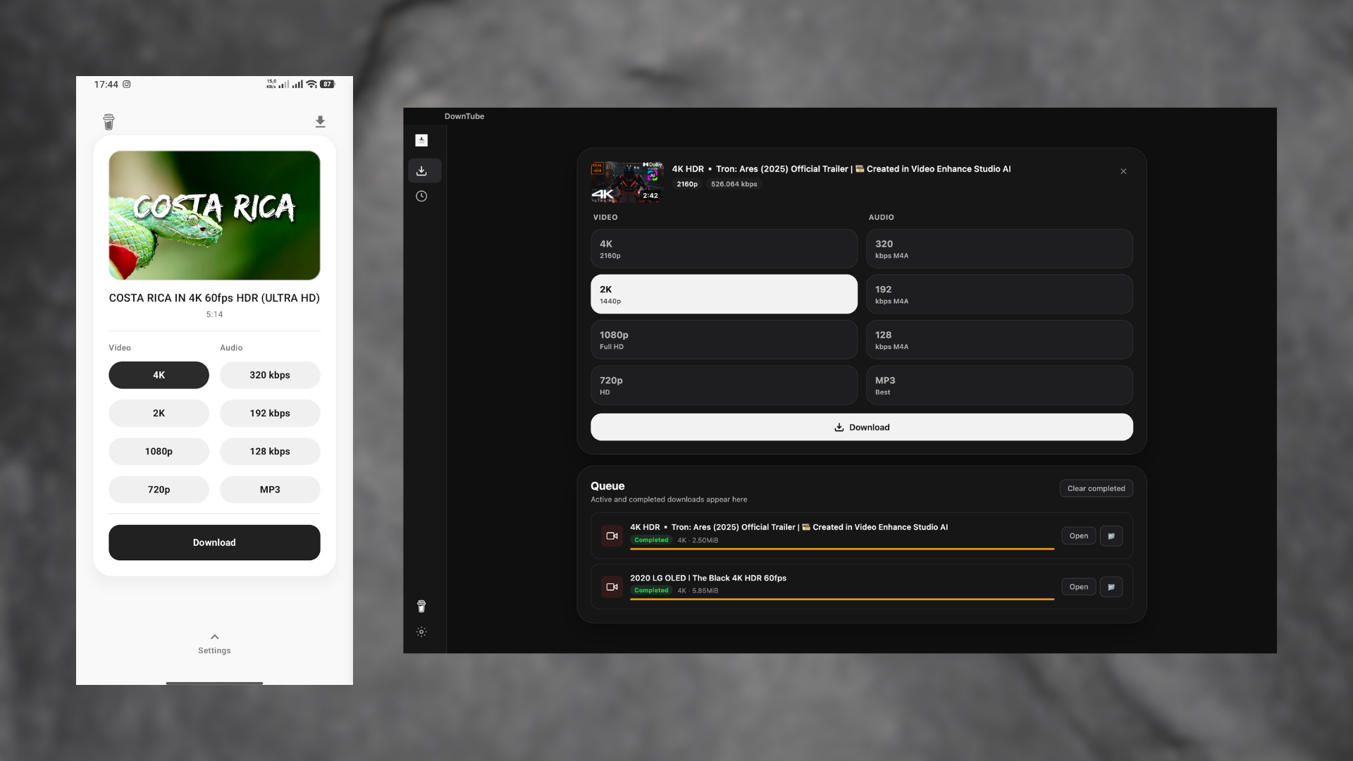 DownTube available on Android, Windows, and macOS